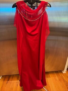 Alfred Angelo Red Sleeveless Maxi Mermaid Gown